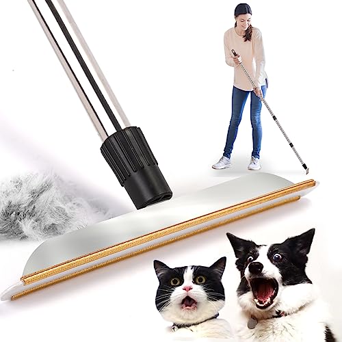 Pet Hair Remover, 60" Cleaner Carpet Rake with 4 Height, Cat Dog Hair Remover and Hair Scraper Fur Remover, Carpet Rake Pet Hair Removal Tool for Carpets, Rugs, Mats, Couch, Car Mats