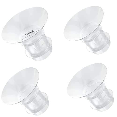 Flange Inserts 17mm for Medela,Spectra 24mm Shields/Flanges,Willow Wearable Cups.Compatible with TSRETE,CPPSLEE,Momcozy S9/S12 Wearable Breast Pump,Reduce 24mm Nipple Tunnel Down to 17mm,4PCS