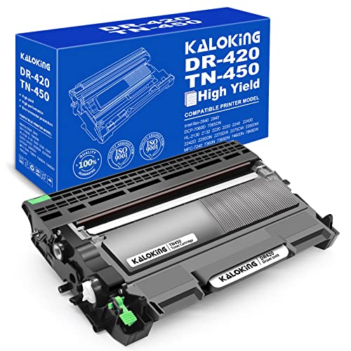 KALOKING Compatible Toner Cartridge and Drum Unit Replacement for Brother TN420 TN-420 TN450 TN-450 DR420 DR-420 for DCP-7060D 7065DN HL-2240 2270DW 2280DW MFC-7360N 7460DN 7860DW (1 Drum & 1 Toner)