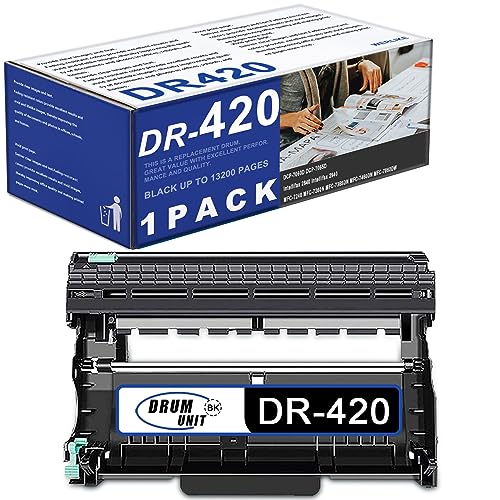 1-Pack DR-420 DR420 Drum Unit Black Replacement for Brother DR 420 to use with MFC-7360N MFC-7860DW MFC-7460DN HL-2240 HL-2270DW HL-2280DW Intellifax 2840 Printer (Not Toner)