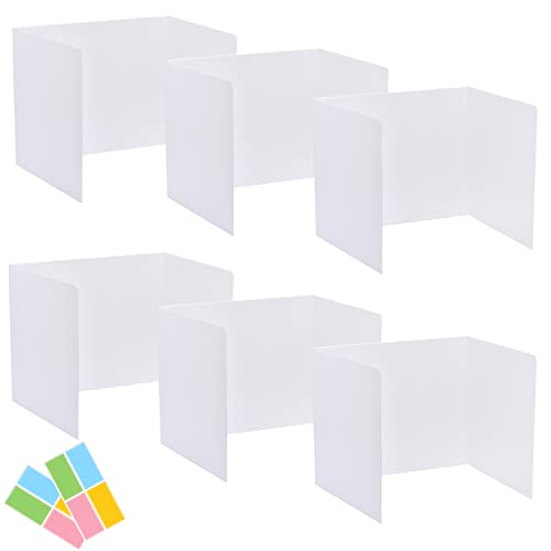 6 Pack Privacy Shields for Student Desks, Privacy folders for Student Testing Desk dividers- Includes Extra Labels