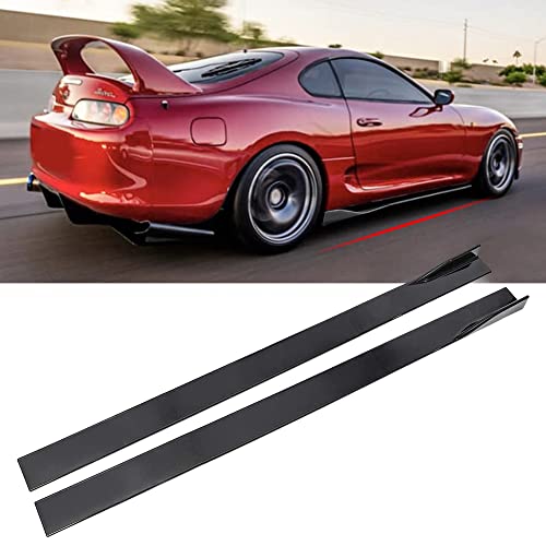 DREAMIZER New Rocker Panels 6PCs Universal Car Body Styling Side Skirts Left/Right Rocker Splitters Diffuser Winglet Wings Bumper Kit, Carbon Fiber, 86.6''