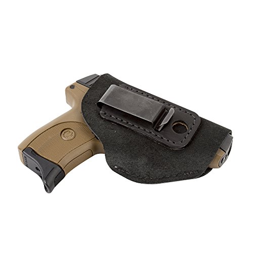 Made in USA Suede Leather Concealed Carry Holster | Fits Glock 42 & 43 | Sig Sauer P365 | Springfield Hellcat | Ruger LC9, LC9s | The Ultimate Suede IWB Holsters | Standard Black Right Hand