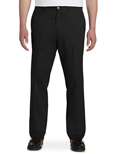 Harbor Bay by DXL Big and Tall Waist-Relaxer Pants, Black, 50R 28