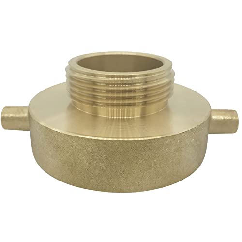SpringSpray 2-1/2" NST (NH) Female x 1-1/2" NST (NH) Male Brass Fire Hydrant Adapter with Pin Lug Brass Fire Equipment
