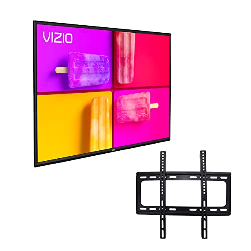 VIZIO 55-Inch Class V-Series LED 4K UHD Smart TV Compatible with Netflix, Disney+, Apple TV, YouTube and Voice Remote + Wall Mount Included (No Stands) - V555-J01 (Renewed)