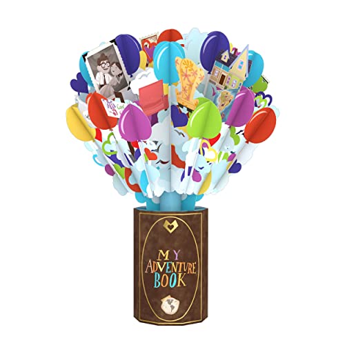 Lovepop Disney and Pixar Up Balloon Bouquet  Pop-Up Paper Flower Bouquet  3D Floral Greeting with Note Card  Unique Birthday Gift, 10.25 x 7.5, Card for Kids