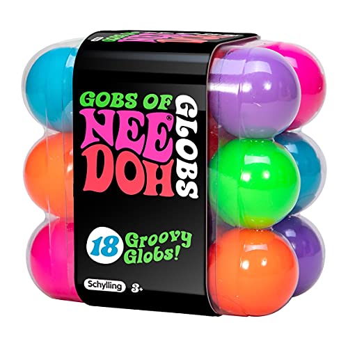 Schylling Brand Original Gobs and Globs Teenie Nee Doh Stress Ball Multi-Pack - 18 Piece Retro Fidget Toy - Squishy Squeezy Fun - Ages 3+