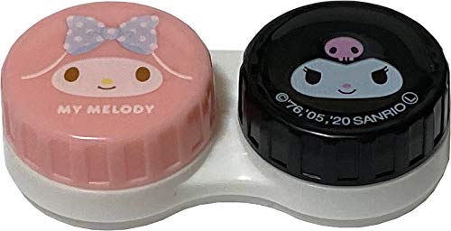 Sanrio My Melody  Kuromi Contactlens Case with Zip Bag for Soft Lenses (Face)