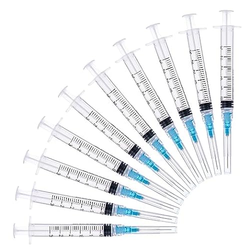 3ml Syringes with 23Ga 1Inch Needle, Individual Packaged, Pack of 100