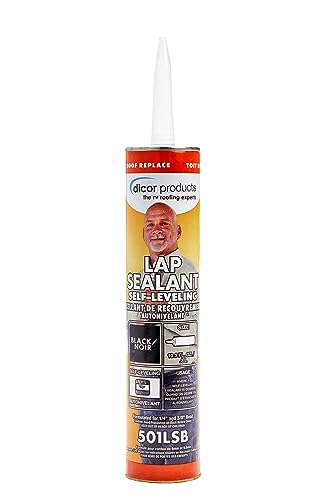 Dicor 501LSB-1 Self-Leveling HAPS-Free Lap Sealant - Black, Ideal for RV Roofing and Appliance Application