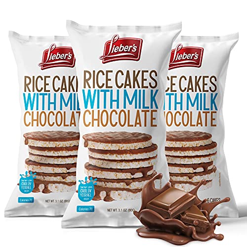 LIEBERS Milk Chocolate Rice Cakes, Kosher Certified Dairy, Gluten Free Snack (pack of 3) (Milk Chocolate)