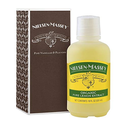 Nielsen-Massey Organic Pure Lemon Extract for Baking and Cooking, 18 Ounce Bottle with Gift Box