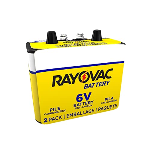 Rayovac 944-2R: 6-Volt Heavy Duty Lantern Battery with Spring Terminals - 2 Pack