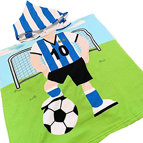 Meideli Kids Hooded Towel Hooded Beach Towel for Kids Hooded Bath Towel Hooded Towelsbath Towels with Hood Hooded Towels for Kids 7-10 Yrs Old Soccer