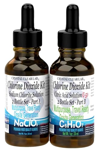 Crystal Clear Chlorine Dioxide for Travel with Citric Acid (1 Ounce)