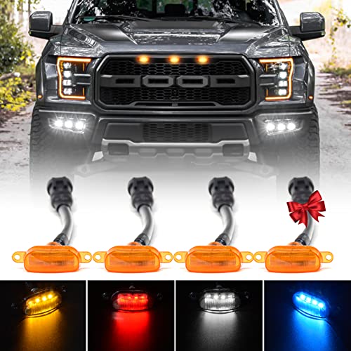 GTYUNKE Front Grille Lights for F150 2004-2008/2009-2014/2015-2019 Rapt0r Style Grille, Mesh Grille Light for RAM 1500 2013 2014 2015 2016 2017 2018 Yellow LED Lights