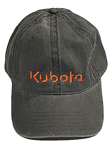 NanoHawk Kubota Tractor Hat/Cap 2071 Adjustable - Quality Embroidered, Stonewashed Grey