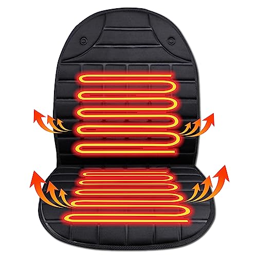 Heated Seat Covers for Cars, Durable 2 Fast Heating Models Heated Car Seat Cushion Black