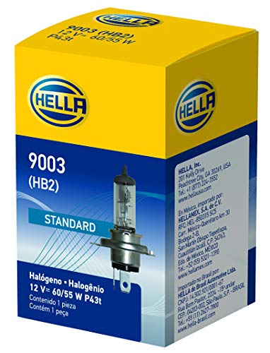 HELLA 9003 Standard Halogen Bulb, 12 V, 60/55W, Clear, Standard - 60/55W