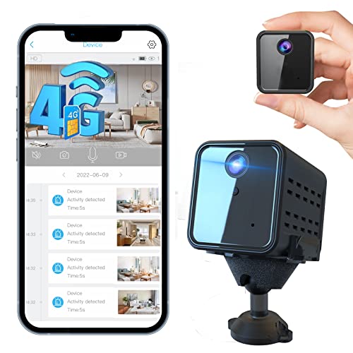 4G LTE Cellular Security Camera SIM Card Included, Indoor Camera Not Support WiFi, Radar Motion Detection, 2K FHD 4G Car Security Camera, 20 Days Standby Battery Life, 4G Portable Camera Motion Alert