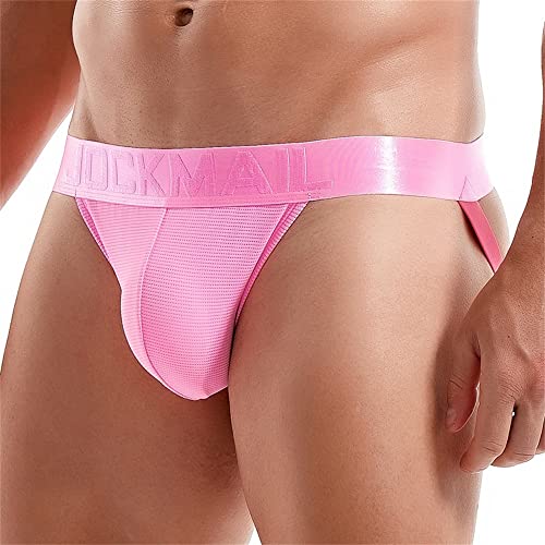 JOCKMAIL Mens Jockstrap Underwear Jock Straps Male Athletic Supporters for men Pink