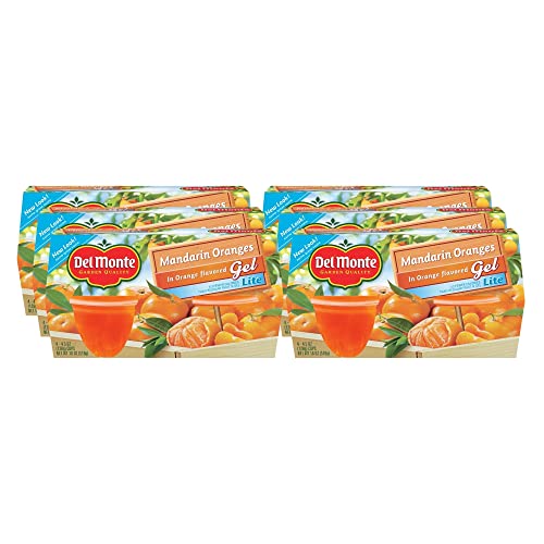 Del Monte Mandarin Oranges in Lite Orange flavored Gel Plastic Fruit Cups, 4.5 Ounce (Pack of 24)