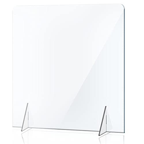 NO Cutout Sneeze Guard Panel for Counter and Desk,Portable Clear Acrylic Shield No Opening,Protective Plexiglass Shield Without Opening for Office,School,and Retail Store,24 inch Wx24 inch H