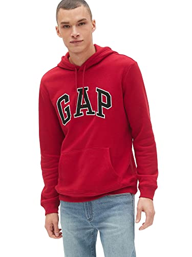 GAP mens Logo Fleece Hoodie Sweatshirt, Crimson Red, X-Large US