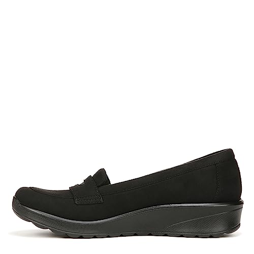 BZees Women's Gamma Slip On Comfort Loafer Flat Black 7 M