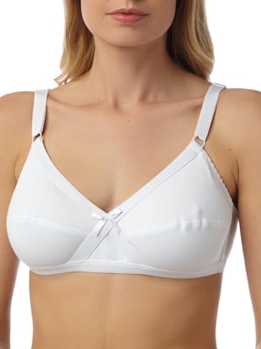 Marlon Cross Front Bra Full Coverage Soft Cup Comfort Straps Non Wired Lingerie White