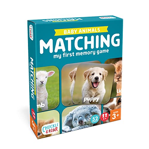 Chuckle & Roar Matching Game Baby Animals - Board Game for Kids 3 and up - Concentration Game for Toddlers - Preschool Game