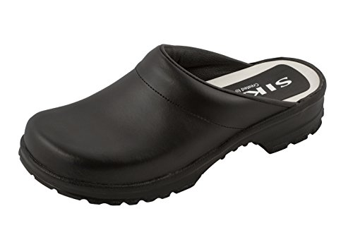 Sika Footwear Birchwood Comfort Work Clog, Slip Resistant Shoes w/Open Back for Nursing and Chef, Men, Black, Size - 45