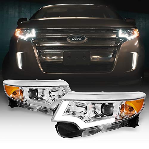 AKKON - LED DRL Projector Headlights compatible with 2011-2014 Ford Edge Halogen Type Models