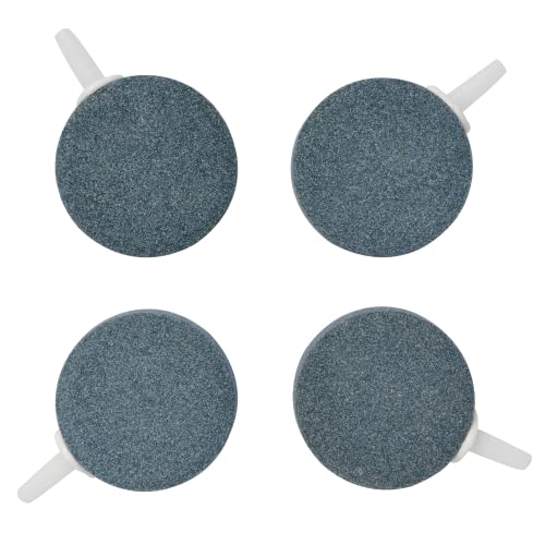 Pawfly Aquarium Air Stone Disc Bubbler 1.5 inch, Oxygen Diffuser Airstone for Nano Air Pumps Fish Tanks Buckets Small Ponds and DWC Reservoirs, 4 Pack