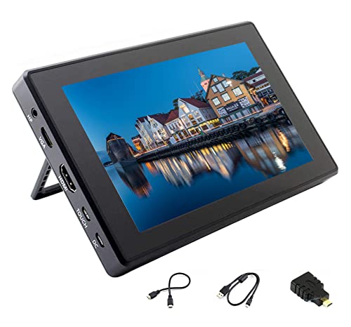 Ingcool 7inch HDMI LCD with Case for Raspberry Pi Capacitive Touchscreen 1024600 IPS Display Screen Monitor Compatible with Raspberry Pi 4B/3B+/3B/Zero/Jetson Nano Support Windows 10/8.1/8/7