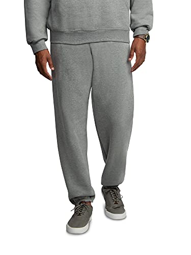 Fruit of the Loom mens Eversoft Fleece & Joggers (Regular Big Man) Sweatpants, Elastic Bottom - Grey Heather, XX-Large US