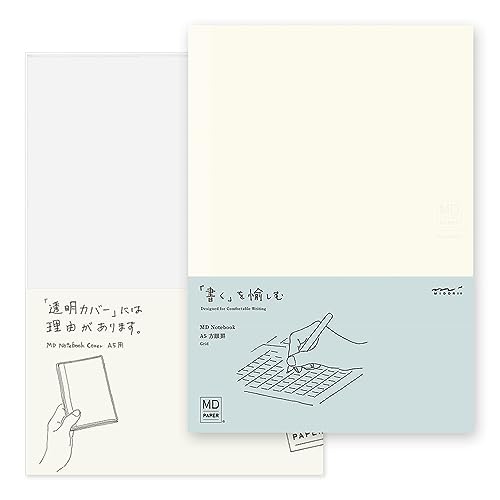 Midori 15295006 Notebook, MD Notebook, A5, Graph Ruled + Notebook Cover