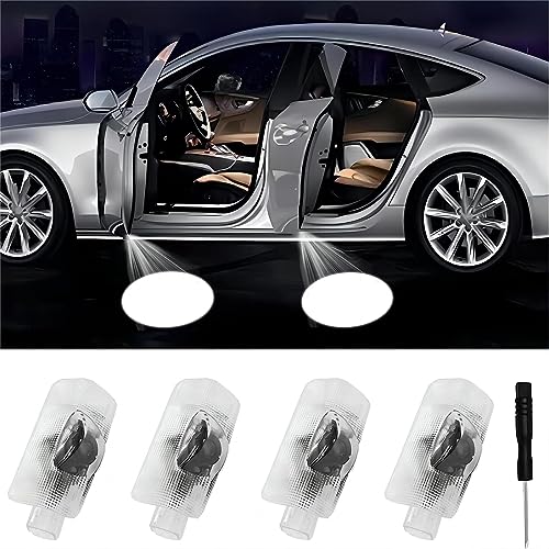 4Pcs Car Door Lights Logo Projector Compatible with Highlander/Camry/4runner/Sienna/Corolla/Tundra/Prius/Venza/Prado/Sequoia/Reiz/Previa/Alphard Model, 3D LED Car Welcome Projector Lights