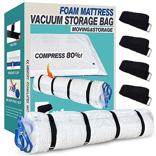 Queen Full Mattress Storage Vacuum Bag for Moving Storage, for Memory Foam Latex Mattress Thick and Tear Resistant
