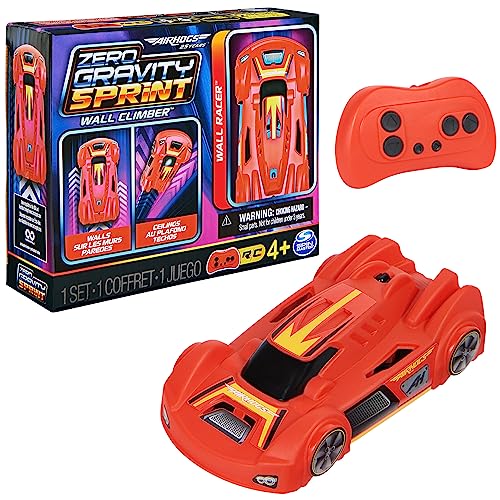 Air Hogs, Zero Gravity Sprint RC Car Wall Climber, Red USB-C Rechargeable Indoor Wall Racer, Over 4-Inches, Kids Toys for Kids Ages 4 and up