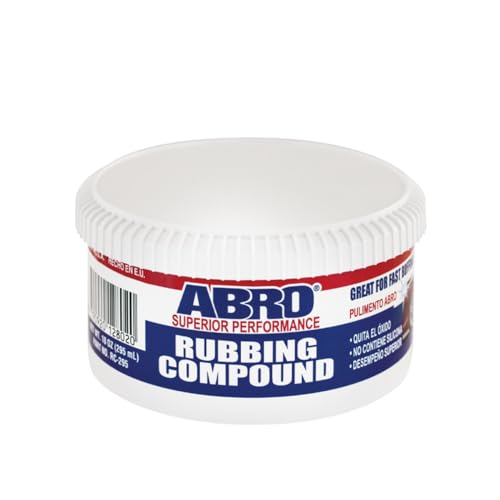 ABRO Superior Performance Rubbing Compound, Professional-Grade Formula, Car Scratch Remover for Vehicles & Oxidation Removal, Safe on All Cars Paint Finishes, Long-Lasting Wax & Finish Repair - 10 oz