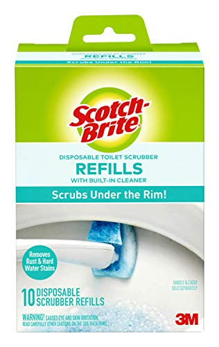 Scotch-Brite Disposable Toilet Scrubber Refills, Removes Rust & Hard Water Stains, 10 Disposable Refills Blue