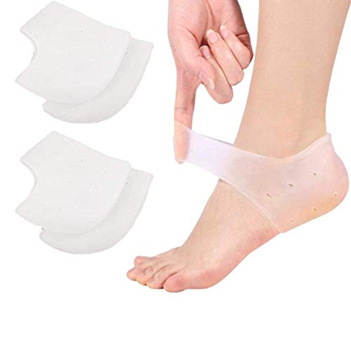 VivoFoot Gel Heel Protectors,Heel Pain and Cracked Heels Relief for Men and Women (2 Pairs)