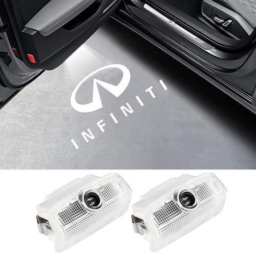 Car Door Light Logo for Infiniti - Compatible with Q50/Q60/Q70 G25/G37 QX50/56/60/70/80 M25/35/37/45/56 FX35/37/45/50 EX25/35/37 Welcome Lights Projector Stylish Courtesy Lights Accessories 2PCS