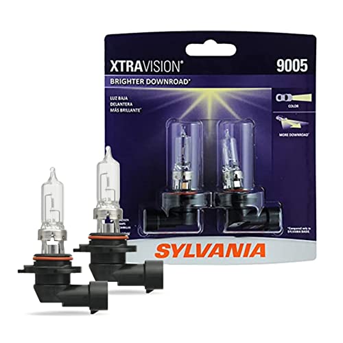 SYLVANIA 9005 XtraVision Halogen Headlight Bulb - High-Performance Halogen Car Headlight Bulb - Halogen Headlight Light Bulb with No Glare - High-Quality Automotive Light Bulb - 2 Bulbs