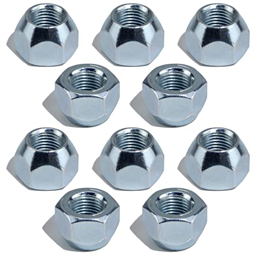 GREPSPUD 10pcs 1/2''-20 Trailer Lug Nuts, Trailer Wheel 509 Lug Nut Axle Hub Tire Lugs Nuts Open End Acorn Nut for Dexter EZ Lube Trailer Camper RV 1/2" Studs, Zinc Plated