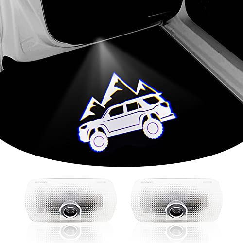 uunonaha 2PCS Car Door Logo Lights Courtesy Projector Laser Welcome Light LED 3D Ghost Shadow Lamp Accessories Compatible for 4Runner 2015-present (Mountain&car)