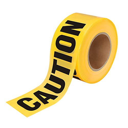 SafetyPro Caution Tape Roll, 3 in X 1000 ft Yellow Do Not Enter Barricade Tape, Non Adhesive Warning Safety Tape with Bold Black Print for Danger Hazardous Areas