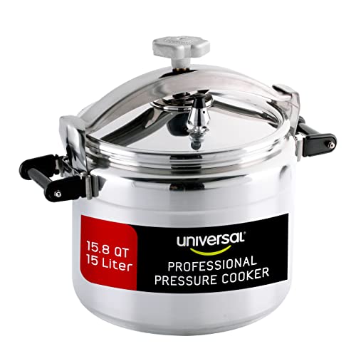 Universal Large 15.8 Quart / 15 Liter Professional Pressure Cooker, Heavy-Duty Aluminum Construction with Multiple Safety Systems, Commercial Canner Ideal for Industry Usage